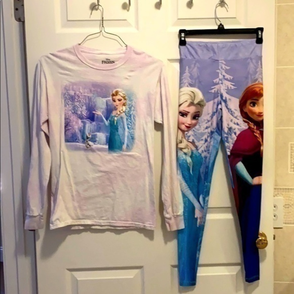 Disney Frozen Tee size Small & Leggings size XS